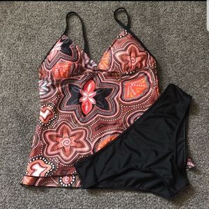 New Orange and Black Tankini
